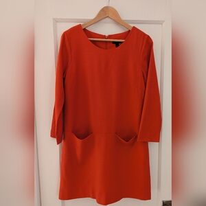 J.Crew Jules Red Shift Dress in Wool Blend; size 8